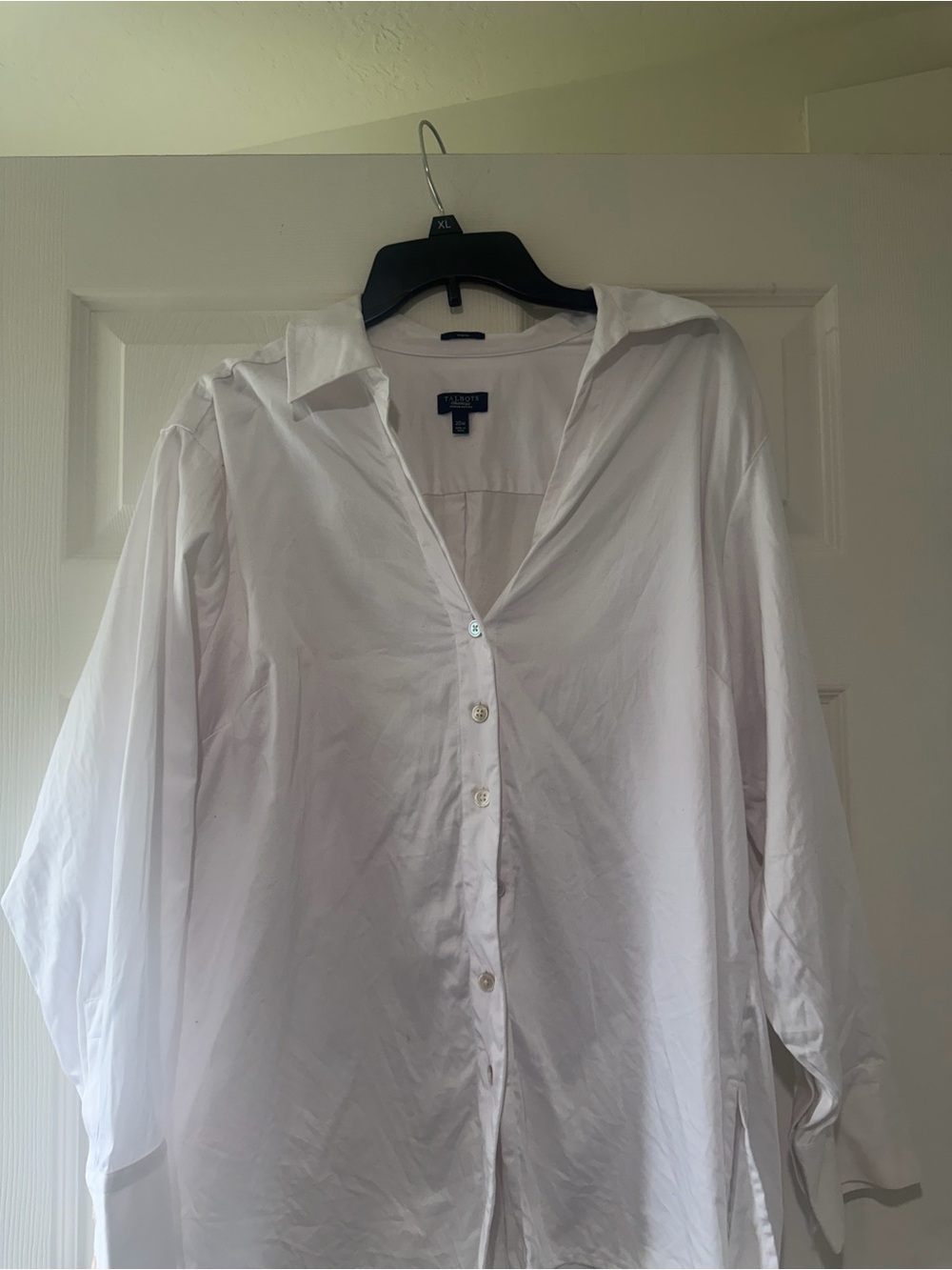 Talbots Classic White Button-Down Dress Shirt